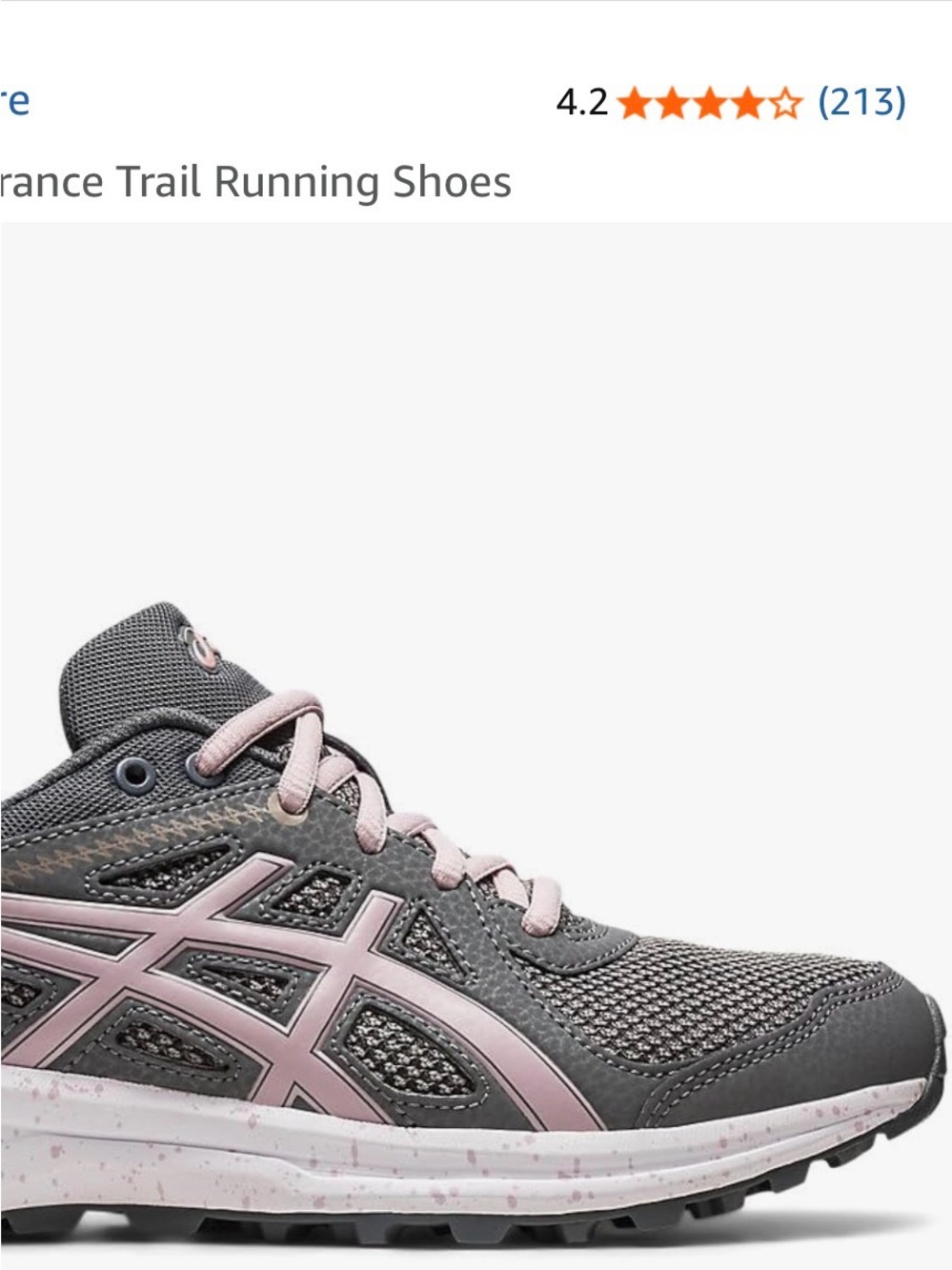 ASICS Gray and Pink Women's Trail Running Shoes, size 9.5